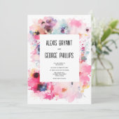 ユニークアート抽象芸術色フローラ結婚の 招待状 (スタンド正面)