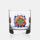 ユニークアール鮮やかカラフル吸汁水色 ウイスキーグラス (正面)