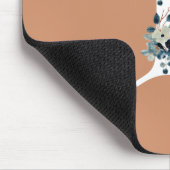 ユニークイニシャルブルーフローラベージュシンプル可愛い色 マウスパッド (コーナー)