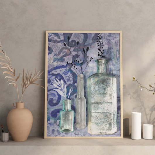 ユニークインスパイアプリントボトルとテクスチャ ポスター