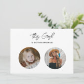 ユニークエレガントおもしろいKidフォトブライダルシャワー 招待状 (スタンド正面)