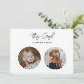 ユニークエレガントおもしろいOld School Photo Baby Shower 招待状 (スタンド正面)