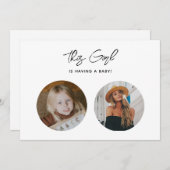 ユニークエレガントおもしろいOld School Photo Baby Shower 招待状 (正面/裏面)