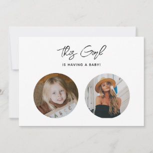 ユニークエレガントおもしろいOld School Photo Baby Shower 招待状