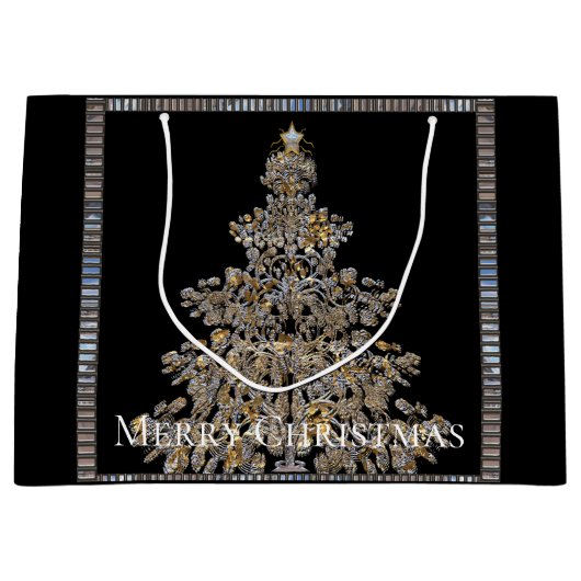 ユニークエレガントクリスマスツリー ラージペーパーバッグ (正面)