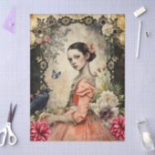 ユニークエレガントビクトリアンゴシックガールフローラガーデン 薄葉紙 (クラフト)