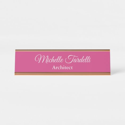 ユニークエレガントミニマモダンフェミニンム デスクネームプレート (正面)
