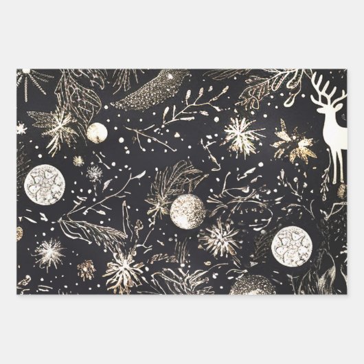 ユニークエレガントモダンクリスマス ラッピングペーパーシート (正面3)