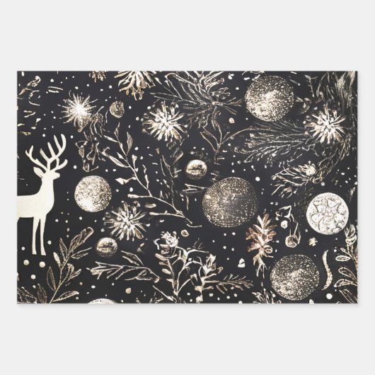 ユニークエレガントモダンクリスマス ラッピングペーパーシート (正面)