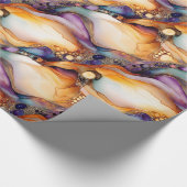 ユニークエレガントモダン抽象芸術金ゴールド紫 ラッピングペーパー (角)