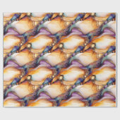 ユニークエレガントモダン抽象芸術金ゴールド紫 ラッピングペーパー (フラット)