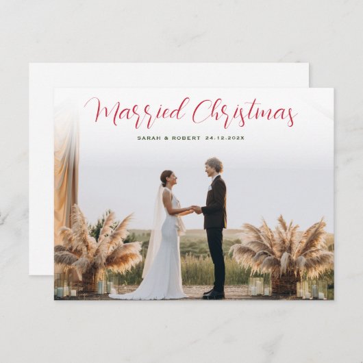 ユニークエレガント結婚発表葉書 ポストカード (正面/裏面)