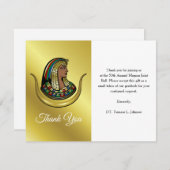 ユニークエレガント金ゴールド娘 サンキューカード (正面/裏面)