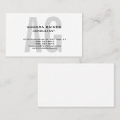 ユニークオリジナルグクラシカルレーモノグラムホワイト 名刺 (正面/裏面)