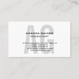 ユニークオリジナルグクラシカルレーモノグラムホワイト 名刺