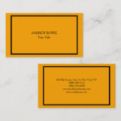 ユニークオリジナルプレインミニマリストオレンジカラー 名刺 (正面/裏面)