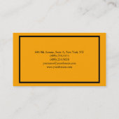 ユニークオリジナルプレインミニマリストオレンジカラー 名刺 (裏面)