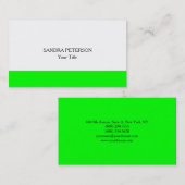 ユニークオリジナルプレインミニマリストグリーンホワイト 名刺 (正面/裏面)