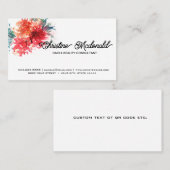 ユニークオリジナル名刺、水色フローラ 名刺 (正面/裏面)