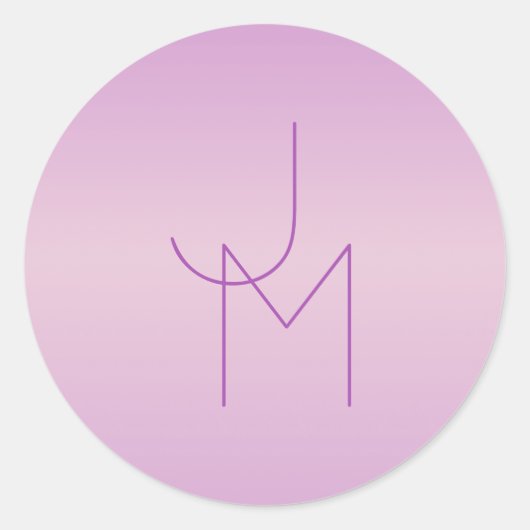 ユニークオーバーラッピングモノグラム | ソフトラベンダーピンク ラウンドシール (正面)