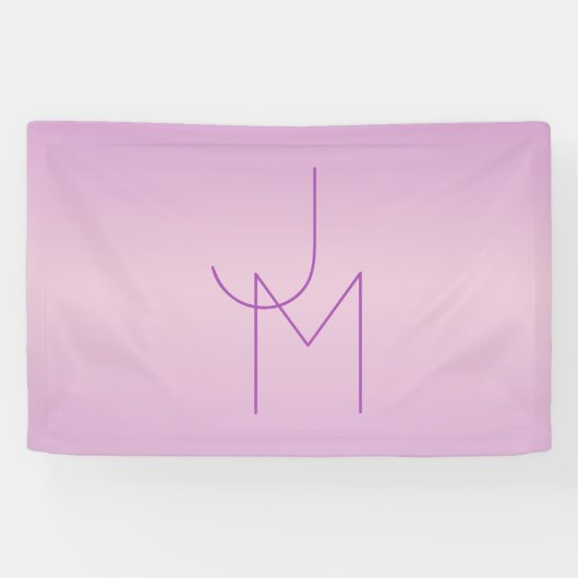 ユニークオーバーラッピングモノグラム | ソフトラベンダーピンク 横断幕 (横)