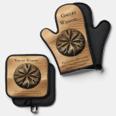 ユニークカスタマイズビーチサンドドルガレーウィズダム 鍋つかみ&鍋敷きセット (正面/裏面)