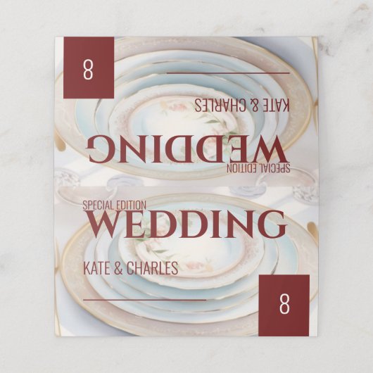 ユニークカスタムスタイル折り座席表 プレイスカード (外部開封)