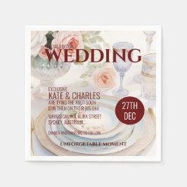 ユニークカスタムスタイル結婚ズ スタンダードカクテルナプキン