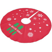 ユニークカスタムファミリ名テンプレート赤白緑 ブラッシュドポリエステルツリースカート (アングル)