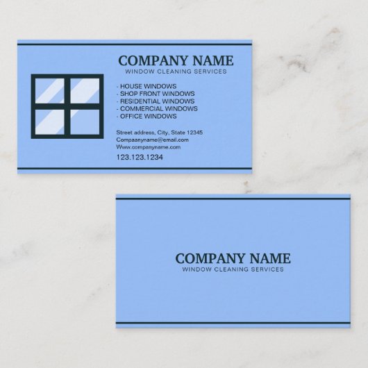 ユニークカスタムブルーウィンドウ 名刺 (正面/裏面)