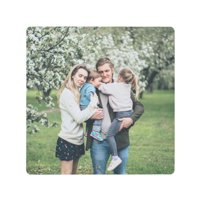 ユニークカスタム家族の写真パーソナライズされた メタルプリント (正面)