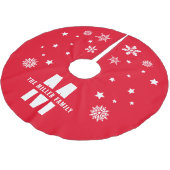 ユニークカスタム家族の名前テンプレート赤いホワイトスターズ ブラッシュドポリエステルツリースカート (アングル)