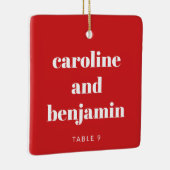 ユニークカスタム座席表結婚クリスマス セラミックオーナメント (右)