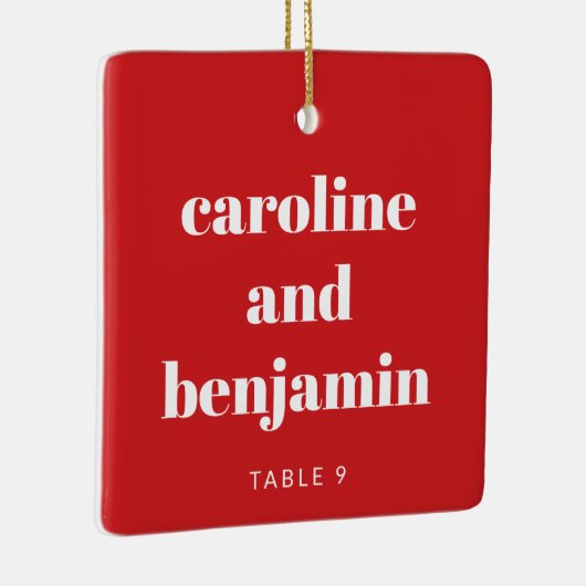 ユニークカスタム座席表結婚クリスマス セラミックオーナメント (右)