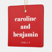 ユニークカスタム座席表結婚クリスマス セラミックオーナメント (左)