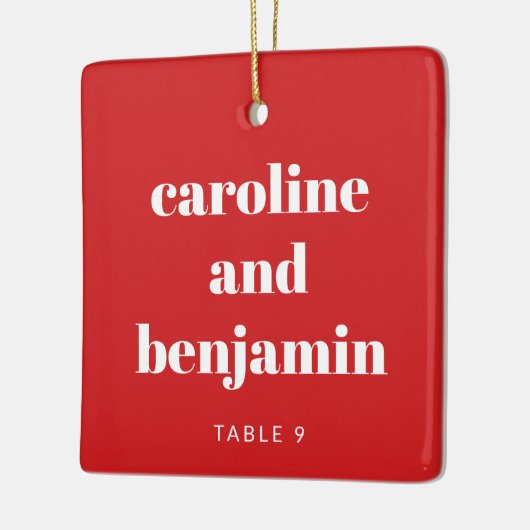 ユニークカスタム座席表結婚クリスマス セラミックオーナメント (左)