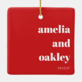 ユニークカスタム座席表結婚クリスマス セラミックオーナメント (裏面)