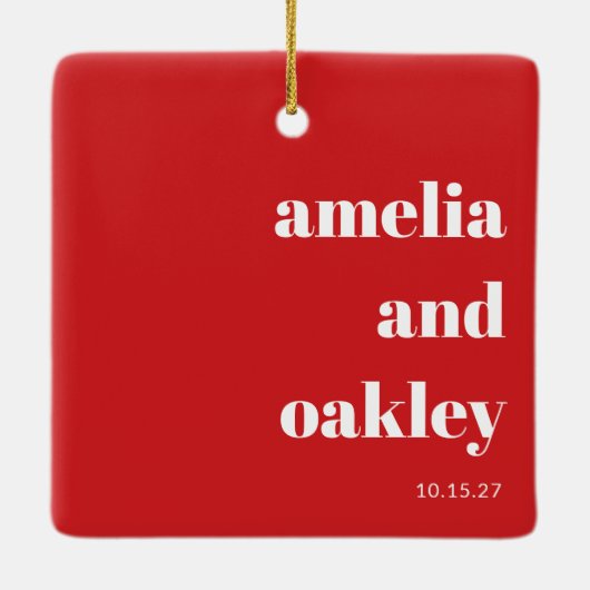 ユニークカスタム座席表結婚クリスマス セラミックオーナメント (裏面)