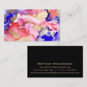 ユニークカスタム抽象芸術アートブラックピンクインクブロ 名刺 (正面/裏面)