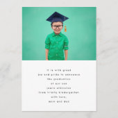 ユニークカスタム文字写真幼稚園卒業 案内状 (裏面)