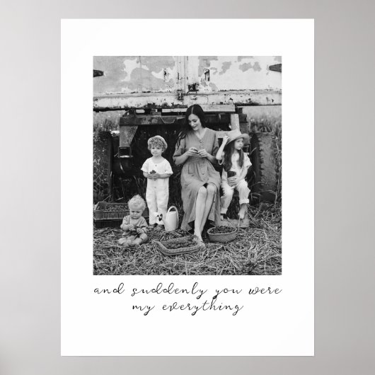 ユニークカスタム母への白黒の写真贈り物 ポスター (正面)