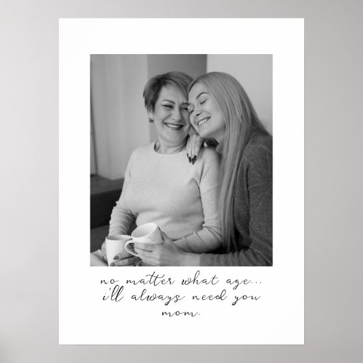 ユニークカスタム母への白黒の写真贈り物 ポスター (正面)