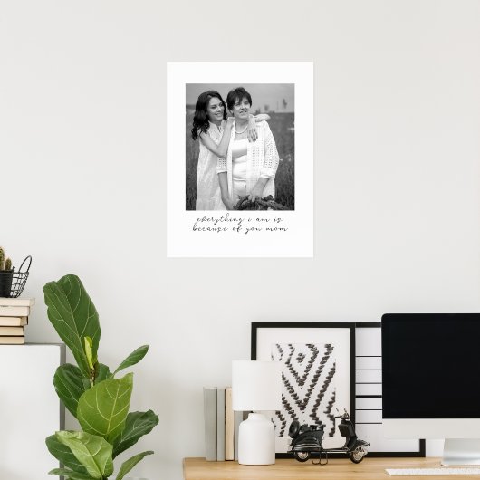 ユニークカスタム母への白黒の写真贈り物 ポスター (ホームオフィス)