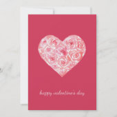 ユニークカスタム水カラーバラハートバレンティンデー シーズンカード (正面)