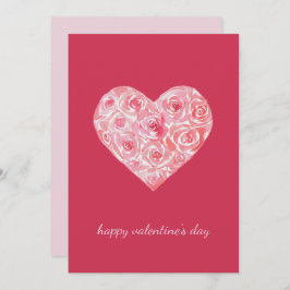 ユニークカスタム水カラーバラハートバレンティンデー シーズンカード