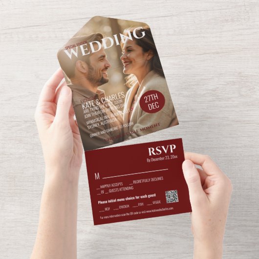 ユニークカスタム雑誌スタイル オールインワン招待状 (貼ってはがせる)