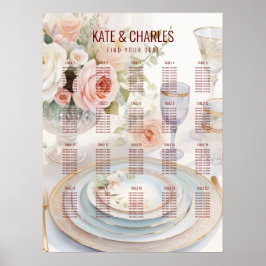 ユニークカスタム雑誌社のスタイル結婚の座席表 ポスター
