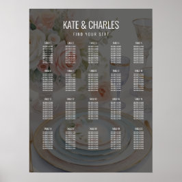 ユニークカスタム雑誌社のスタイル結婚の座席表 ポスター