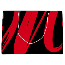 ユニークカスタム黒と赤 ラージペーパーバッグ