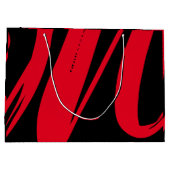 ユニークカスタム黒と赤 ラージペーパーバッグ (裏面)